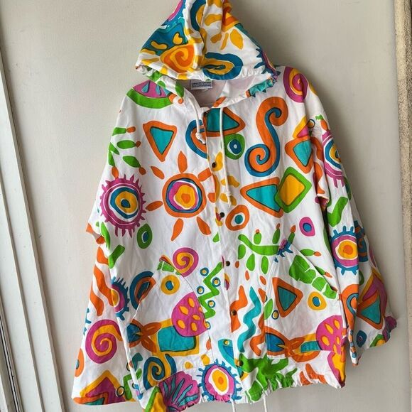RARE Vintage 80s Michigan Rag Co. Oversized Hooded Jacket, UNISEX - Picture 5 of 12